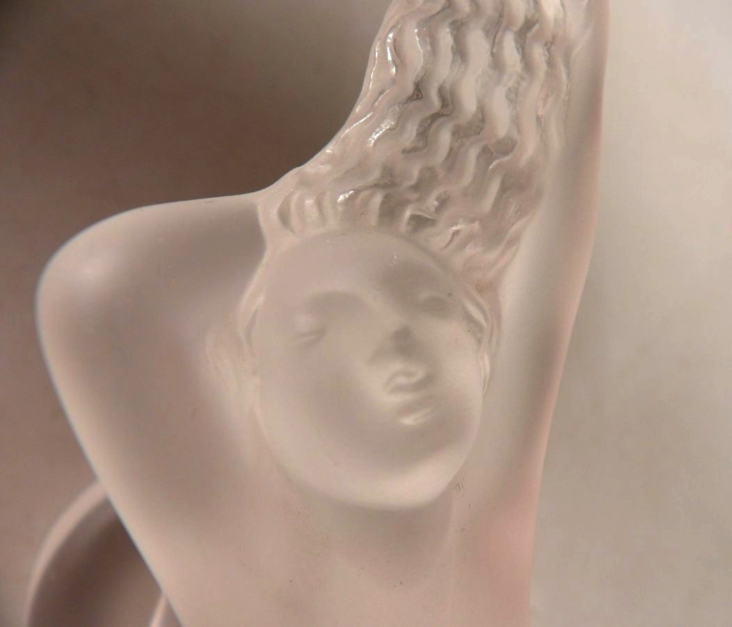 "chrysis" Frosted Crystal Sculpture - By Lalique France-photo-3