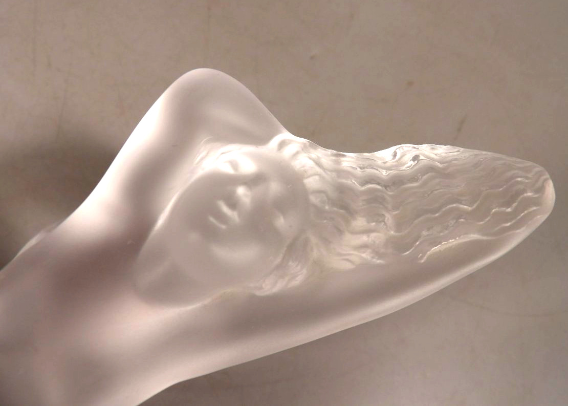 "chrysis" Frosted Crystal Sculpture - By Lalique France-photo-5