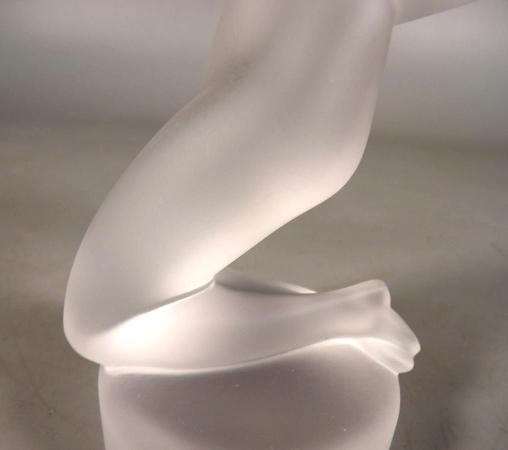 "chrysis" Frosted Crystal Sculpture - By Lalique France-photo-7