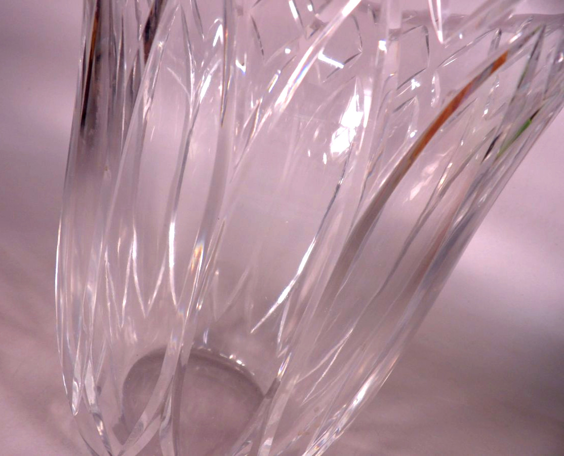 Large Cut Crystal Vase - By Baccarat France-photo-4