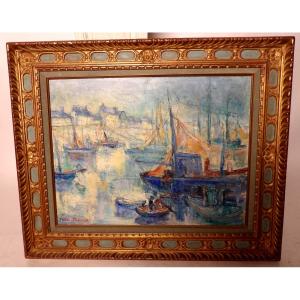 Marine Canvas “la Turballe” By Lucienne Sachs-pavard