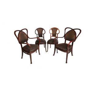 2 Armchairs And 2 Thonet Chairs