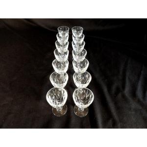 14 Verres à Liqueur En Cristal De La Cristallerie Lorraine (1925-1997)