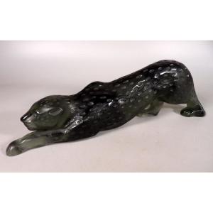 Sculpture de Panthère en Cristal - Grand Modèle "Zeila" - Par LALIQUE FRANCE