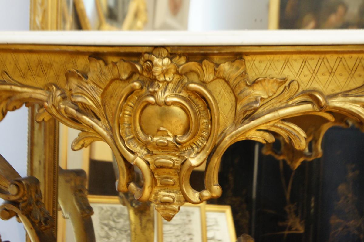 Console Et Miroir Dorés Style Louis XVI - Déco Vintage Pour Entrée