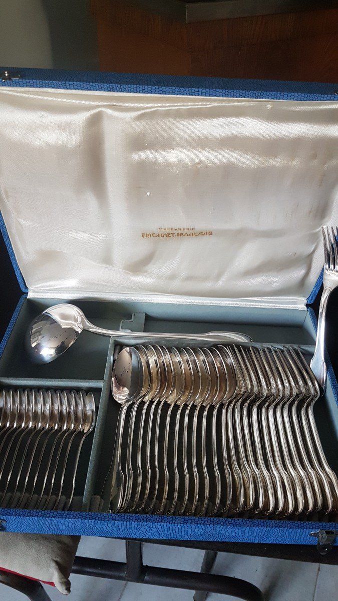Art Deco Silver Plated Cutlery Set From Goldsmith François Frionnet-photo-2