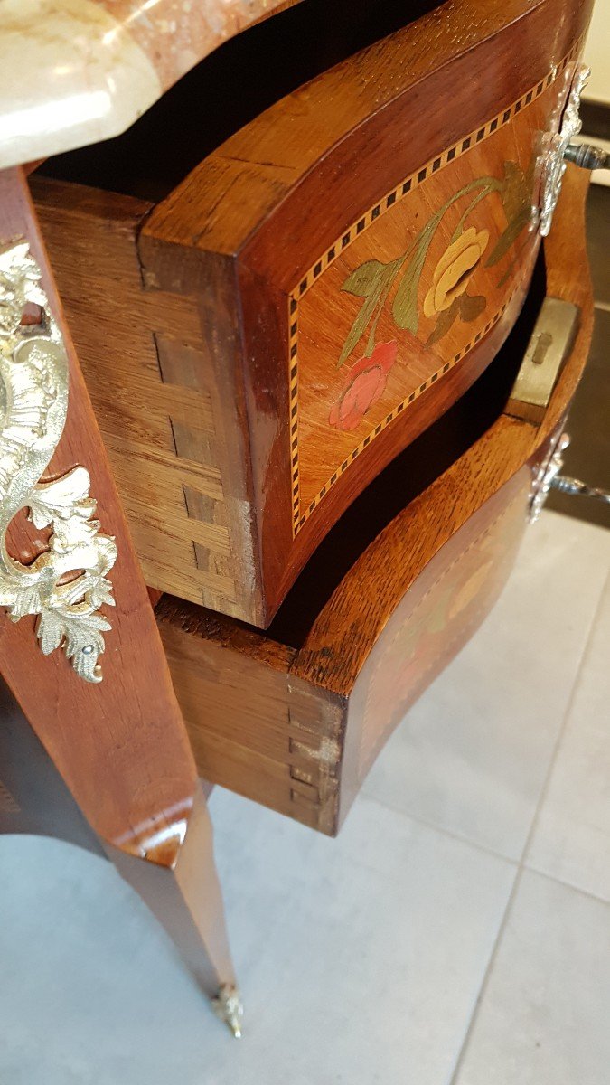 Small Commode Between Two Curved Style Louis XV 19th-photo-6