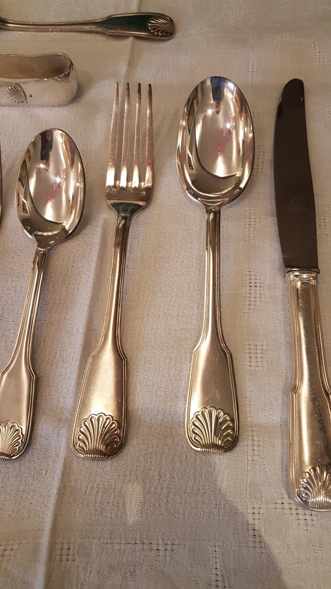 Silver Plated Cutlery Set 111 Pieces - Orfèvre Lcf (le Couvert Français)-photo-4