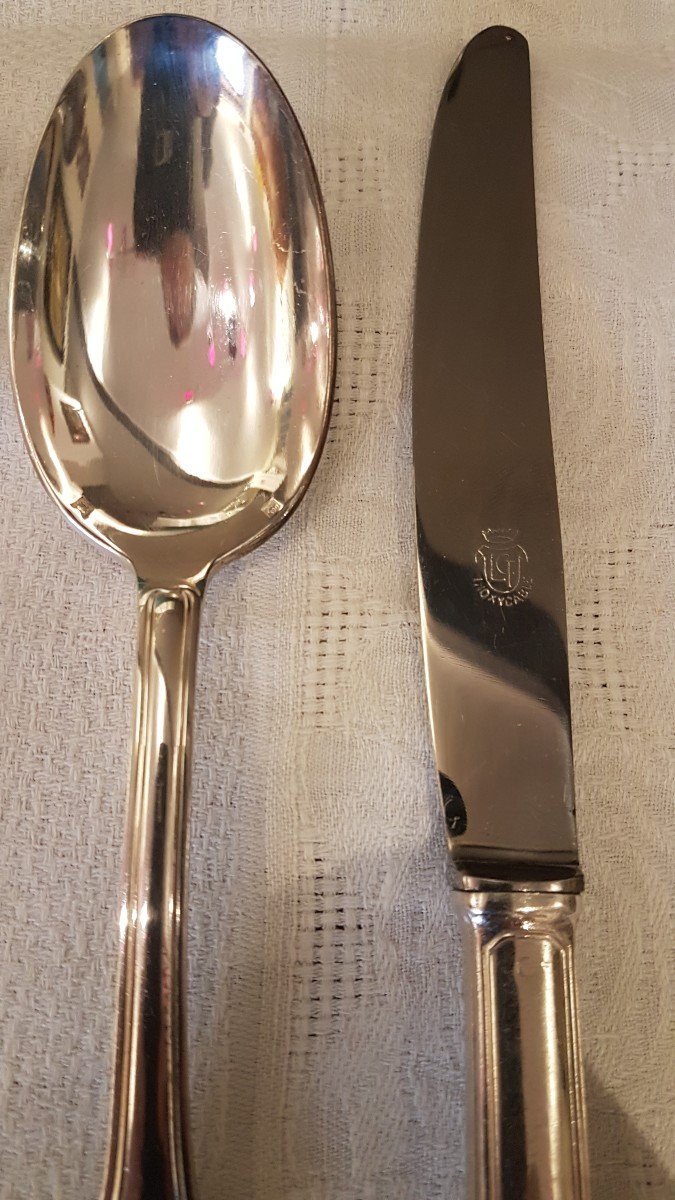 Silver Plated Cutlery Set 111 Pieces - Orfèvre Lcf (le Couvert Français)-photo-2