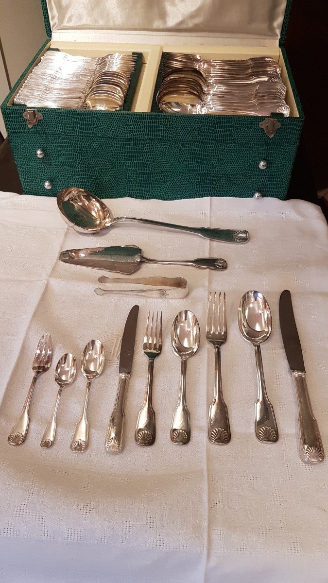 Silver Plated Cutlery Set 111 Pieces - Orfèvre Lcf (le Couvert Français)