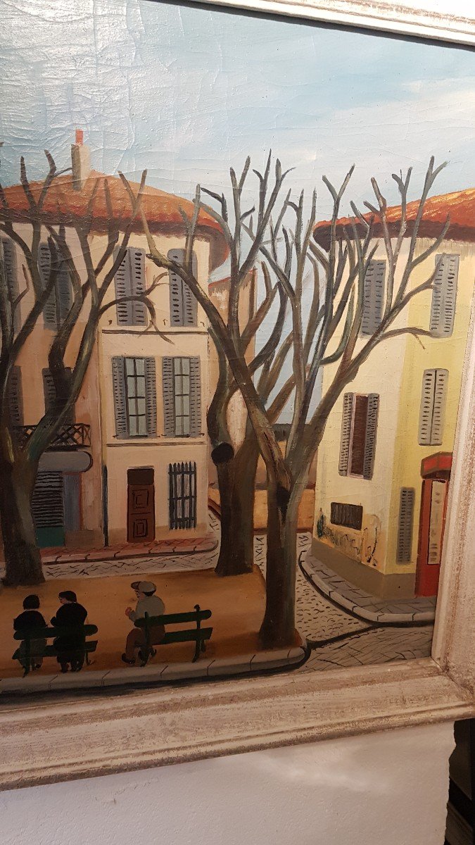 Painting City Of Cassis By M. Vial - Early 20th-photo-3