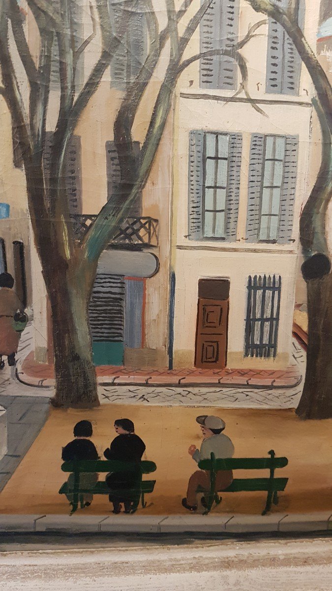 Painting City Of Cassis By M. Vial - Early 20th-photo-1
