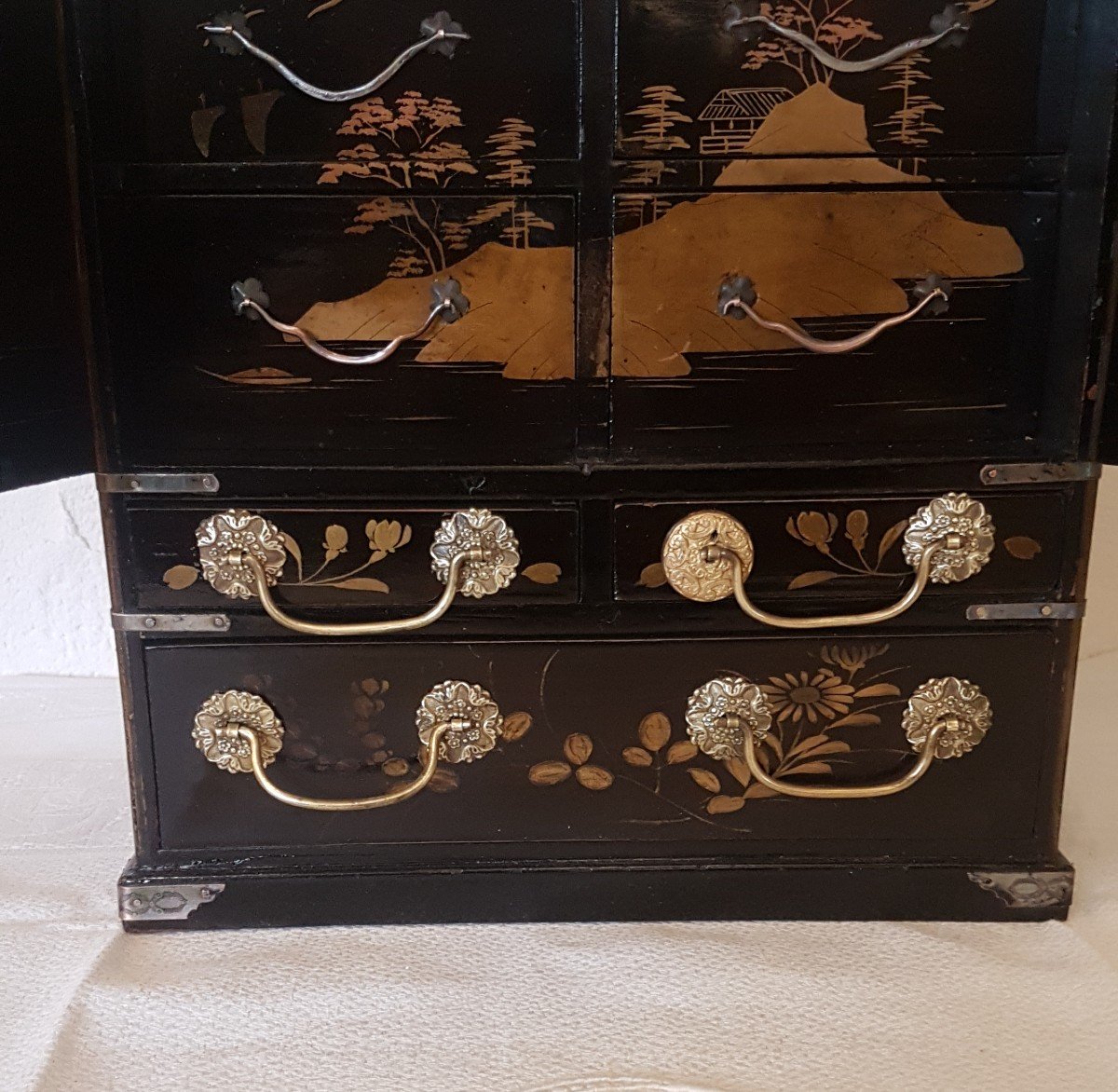 Japanese Lacquer Cabinet - 19th Time-photo-6