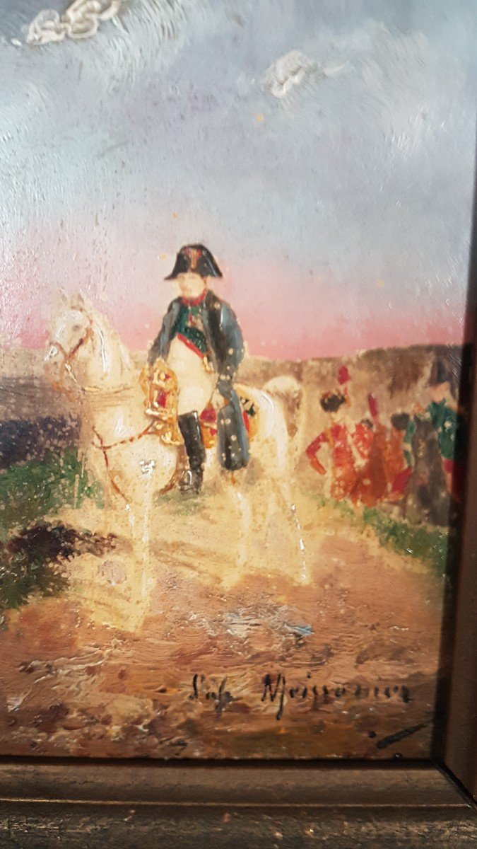 Ecole Française  Du 20ème Siècle d'Après Ernest Meissonier - Napoléon Sur Son Cheval - -photo-2