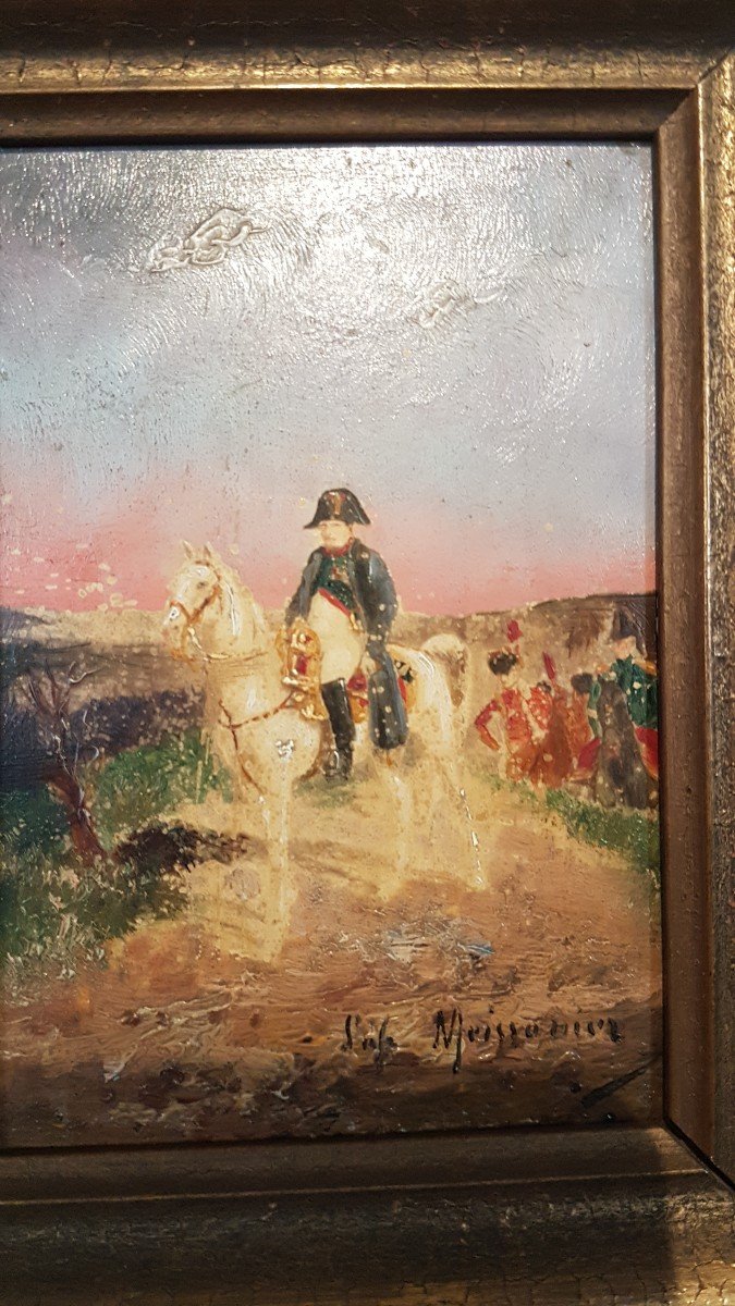 Ecole Française  Du 20ème Siècle d'Après Ernest Meissonier - Napoléon Sur Son Cheval - -photo-2