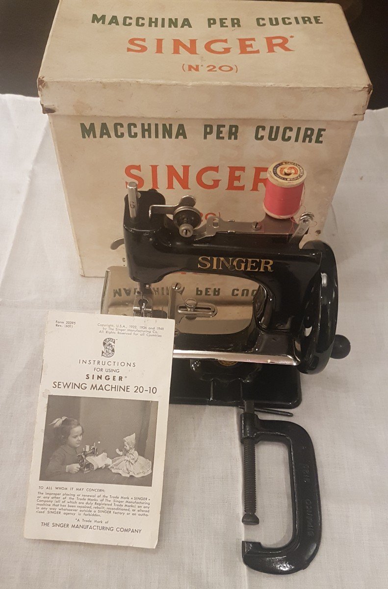 Machine à Coudre Singer  Serwing Machine 20-10  Année 1950,  Pour Enfant.-photo-2