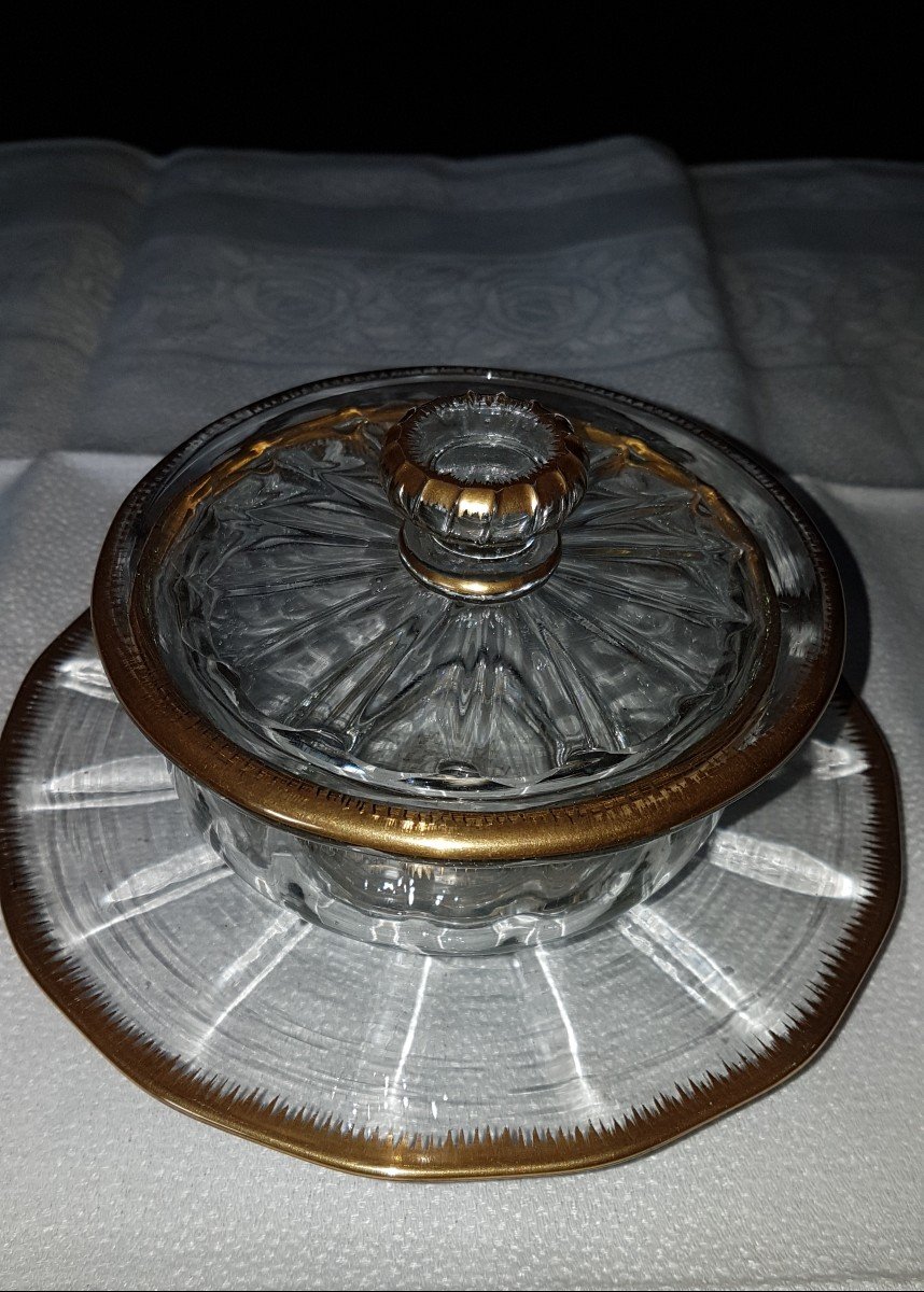 Covered Jampot And Its Daum Crystal Saucer - 19th Time-photo-6