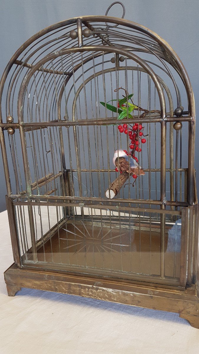 Cage à Oiseaux  - époque Napoléon III  En Laiton-photo-2