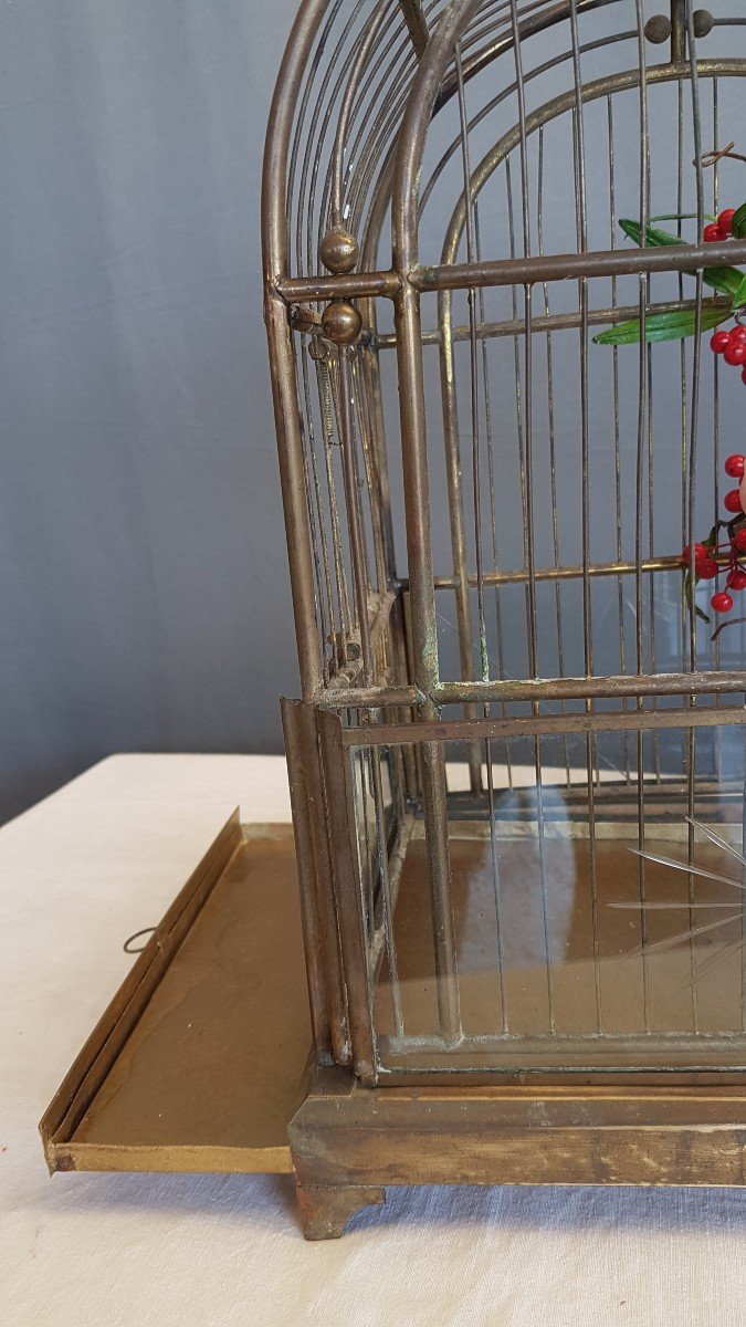Cage à Oiseaux  - époque Napoléon III  En Laiton-photo-4