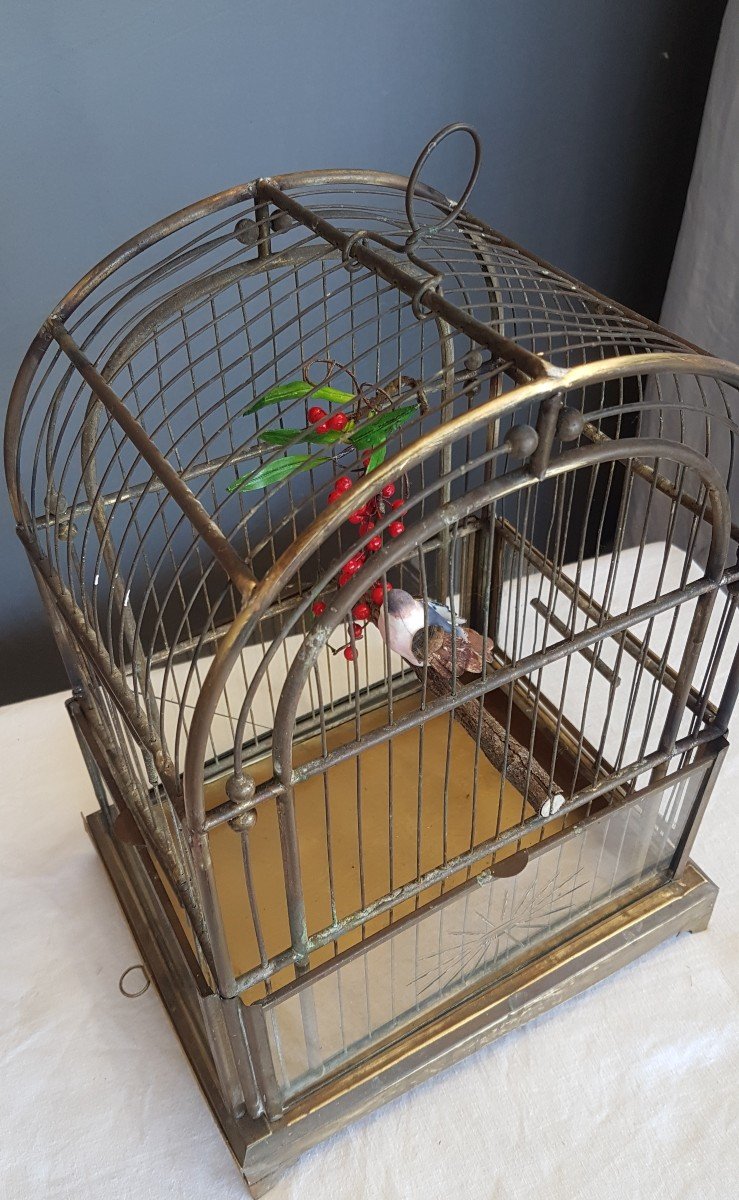 Cage à Oiseaux  - époque Napoléon III  En Laiton-photo-8