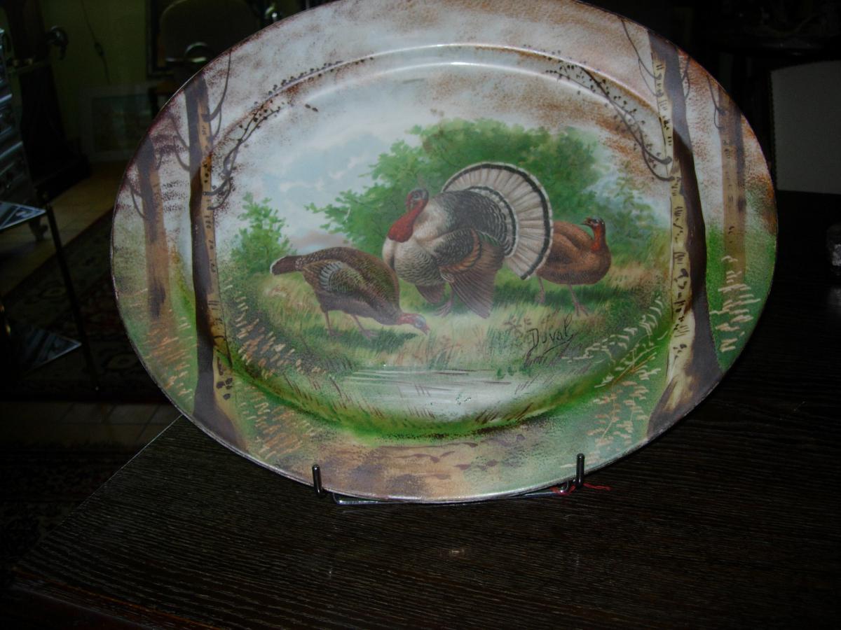 2 Great Dishes Painted Porcelain Animal Decor