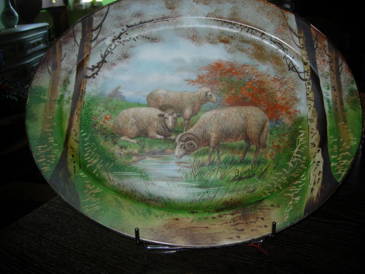 2 Great Dishes Painted Porcelain Animal Decor-photo-2