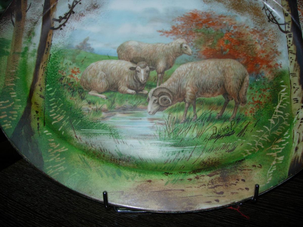 2 Great Dishes Painted Porcelain Animal Decor-photo-4