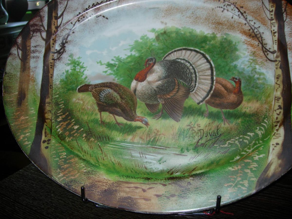 2 Great Dishes Painted Porcelain Animal Decor-photo-7