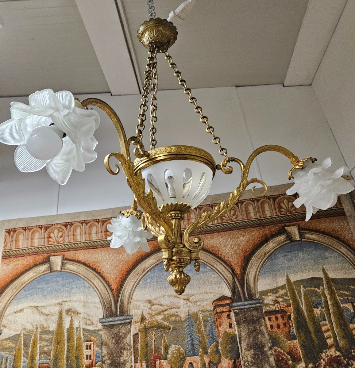 Gilt Bronze Chandelier - Louis XV Style - Late 19th Century --photo-3