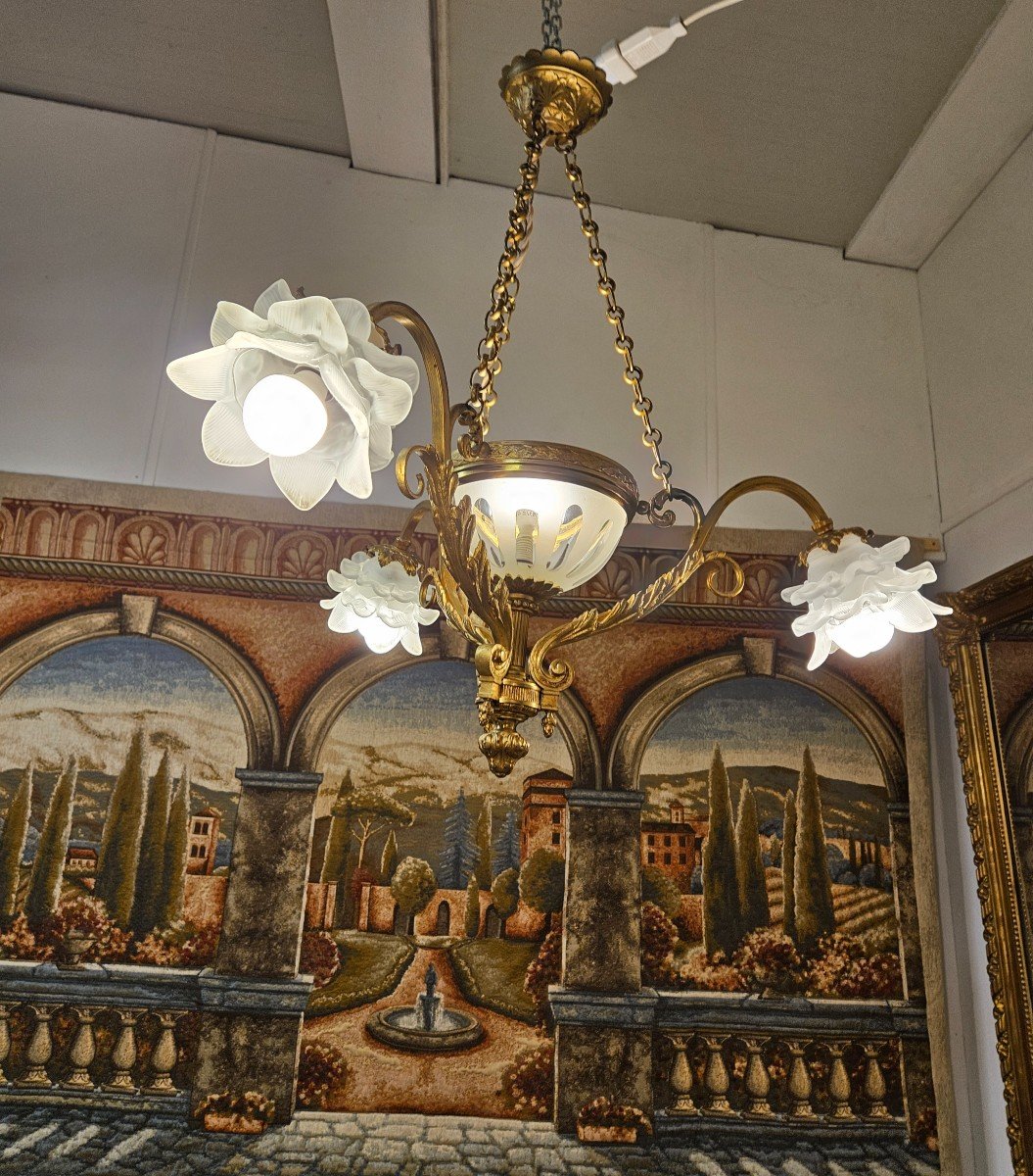 Gilt Bronze Chandelier - Louis XV Style - Late 19th Century --photo-1