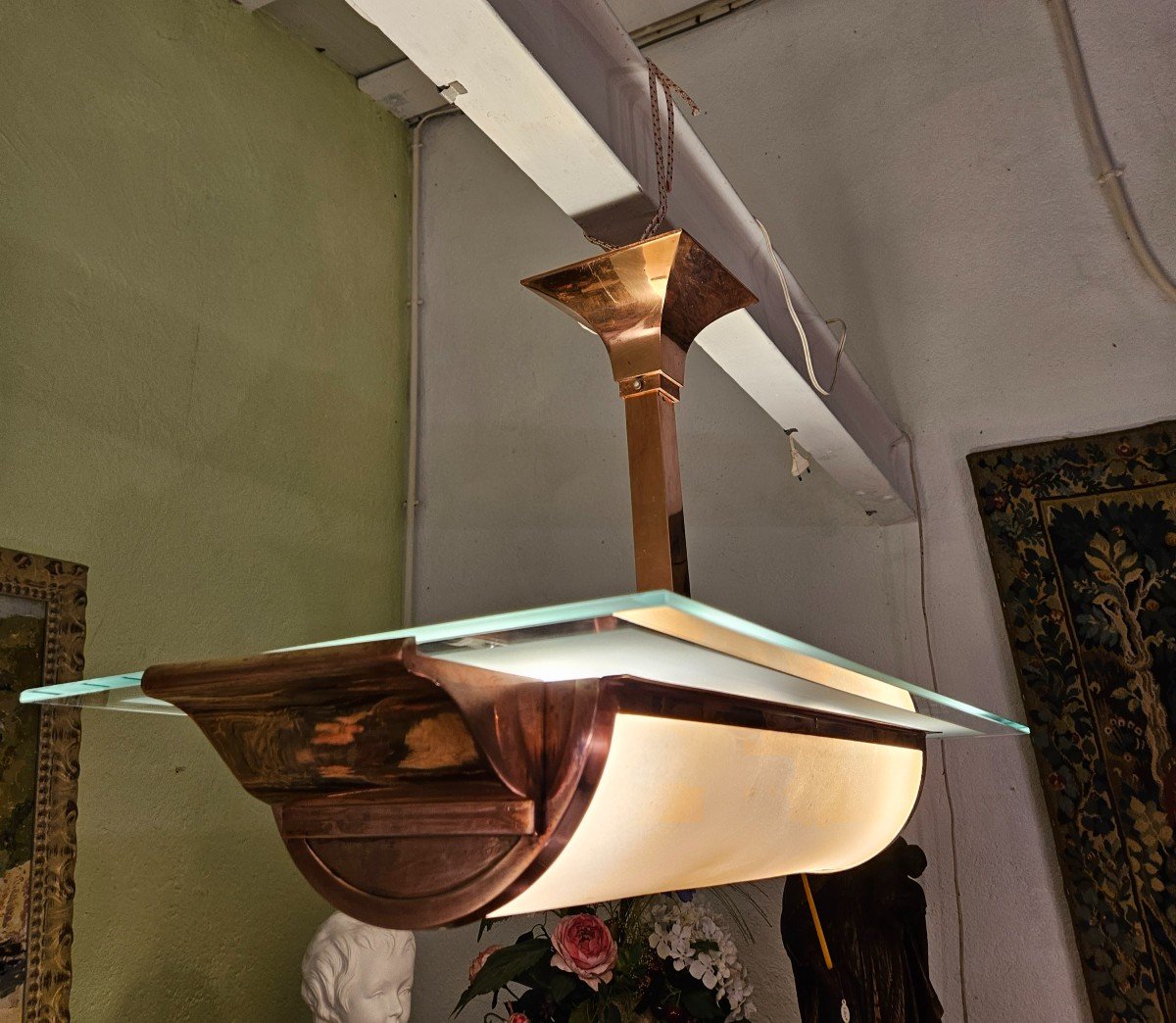 Lustre Art Déco  EZAN  Du Designer Henry PETITOT  -  Année 1930-photo-1