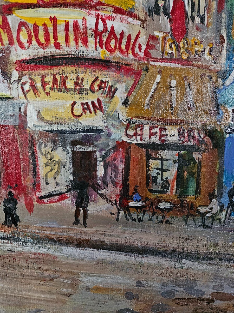 Laurent Bruno Emile - 1928 - Montmartre - Oil On Canvas.-photo-3