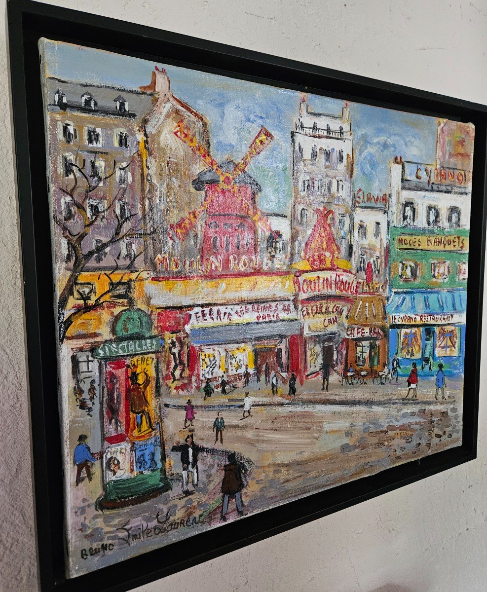 Laurent Bruno Emile - 1928 - Montmartre - Oil On Canvas.-photo-6