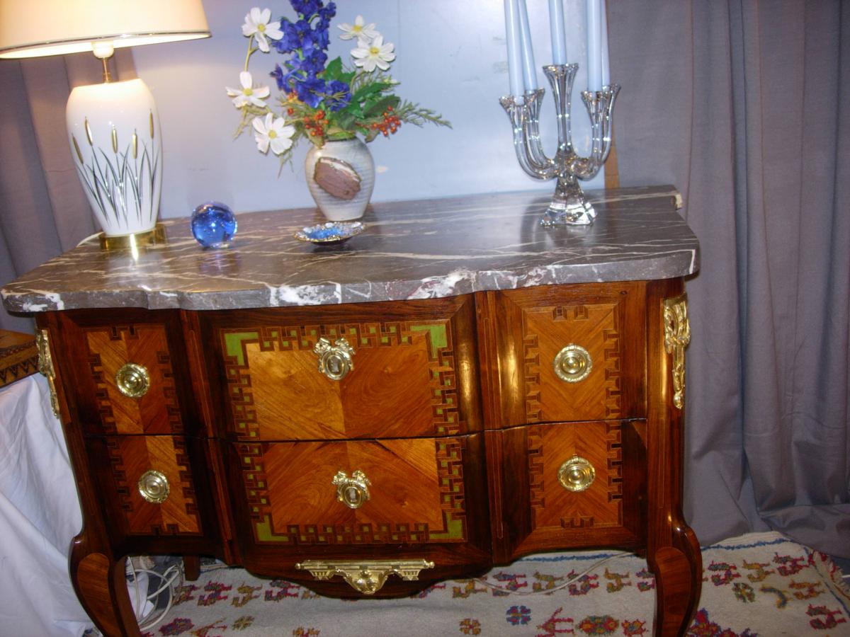 Commode Sauteuse époque 18ème Transition Louis XV-louis XVI -photo-3