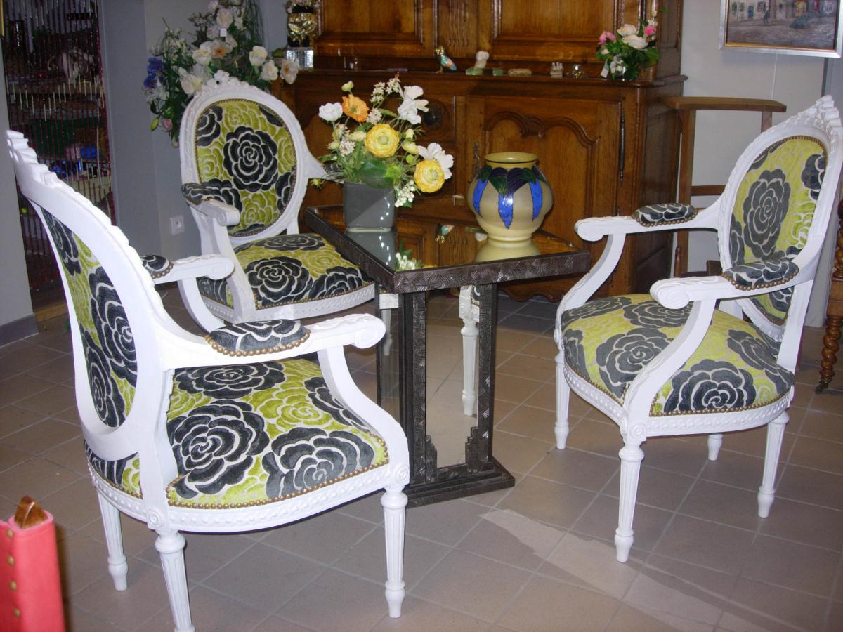 3 Set Of 6 Chairs Louis XVI 19th