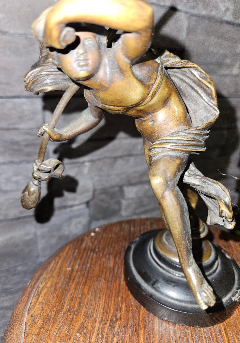 Bronze Sculpture Dancing Bacchus - Late 19th Century --photo-2