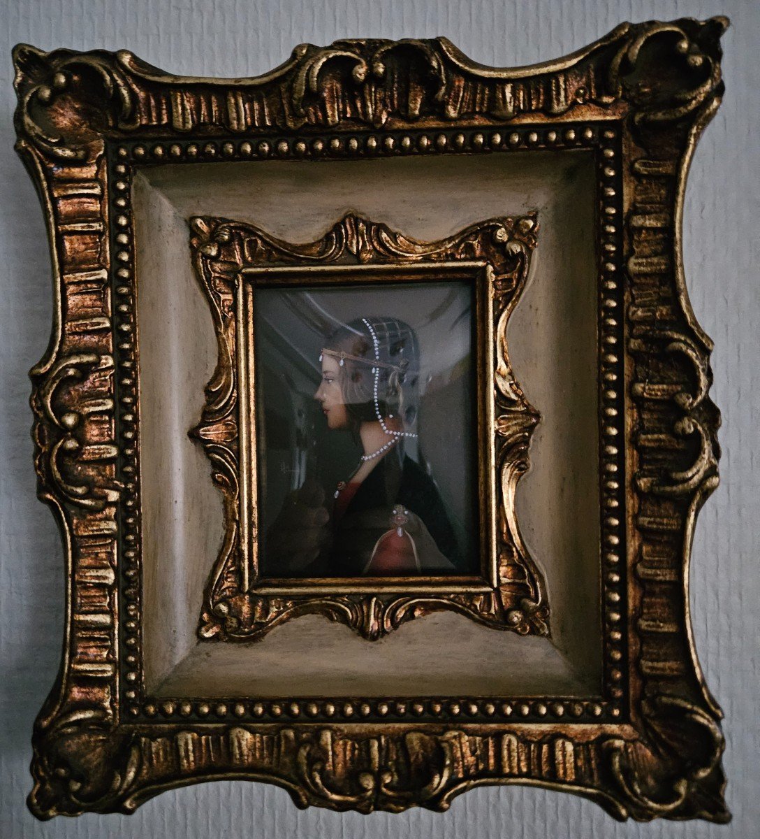 Miniature On Ivory Representing Beatrice d'Este, Queen Of Hungary - 19th Century --photo-4