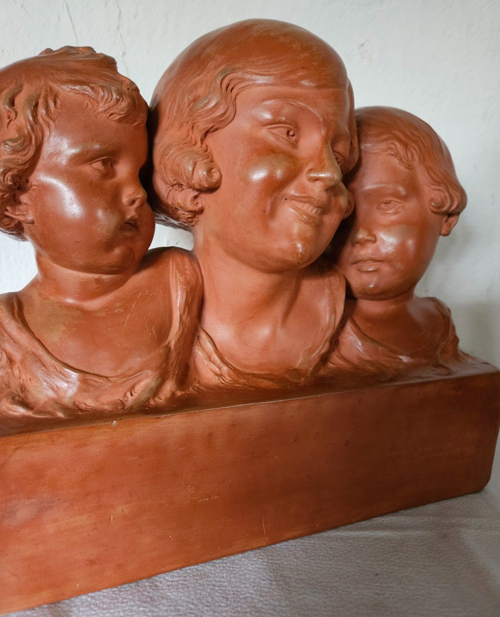 Patinated Terracotta Sculpture By P. Dumont - Art Deco Period --photo-1