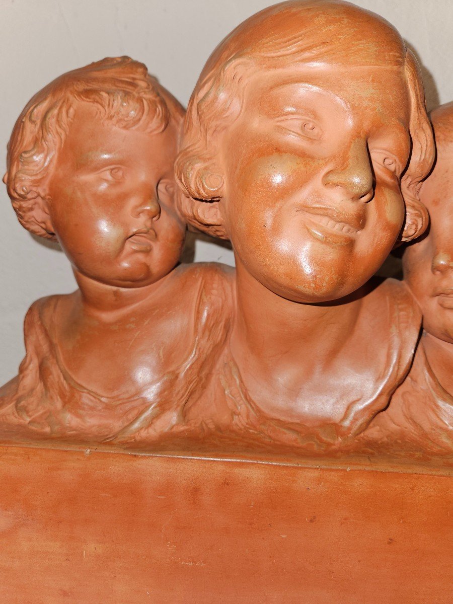 Patinated Terracotta Sculpture By P. Dumont - Art Deco Period --photo-5