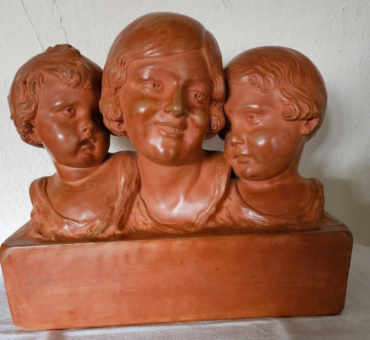 Patinated Terracotta Sculpture By P. Dumont - Art Deco Period -