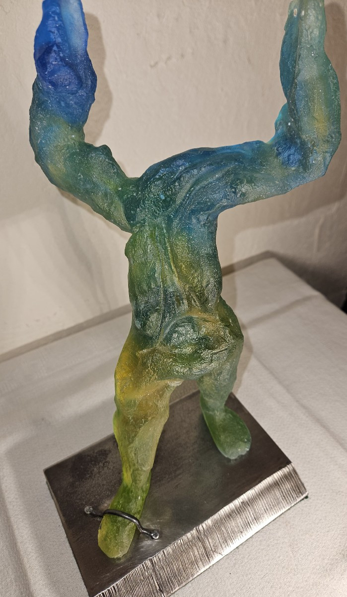 Sculpture  En Pâte De Verre Daum (attribuée)  - Pièce Unique  - époque 20ème --photo-2