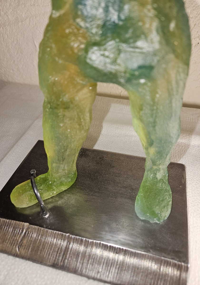 Sculpture  En Pâte De Verre Daum (attribuée)  - Pièce Unique  - époque 20ème --photo-5
