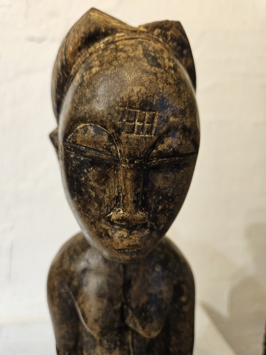 Statuette  Africaine  BLOLO - BLA - Fétiche BAOULE  -  origine Côte d'Ivoire -  20ème --photo-1