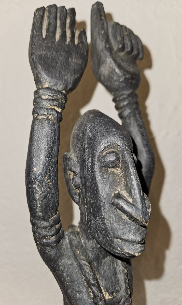 African Dogon Statuette - Origin Mali - 20th Century -photo-3