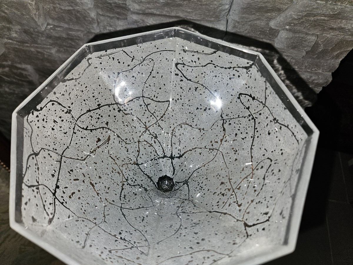 Daum Acid-etched Crystal Bowl - Art Deco - 1925 - Signed --photo-2
