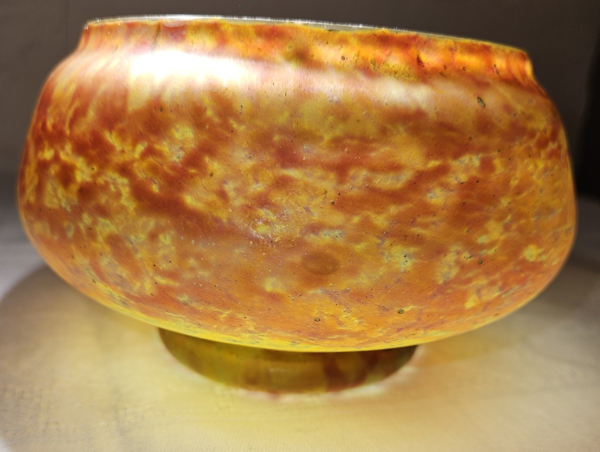 Daum Nancy Cup - Marbled Glass Paste - Signed Daum Nancy - Cross Of Lorraine - Late 19th Century-photo-5
