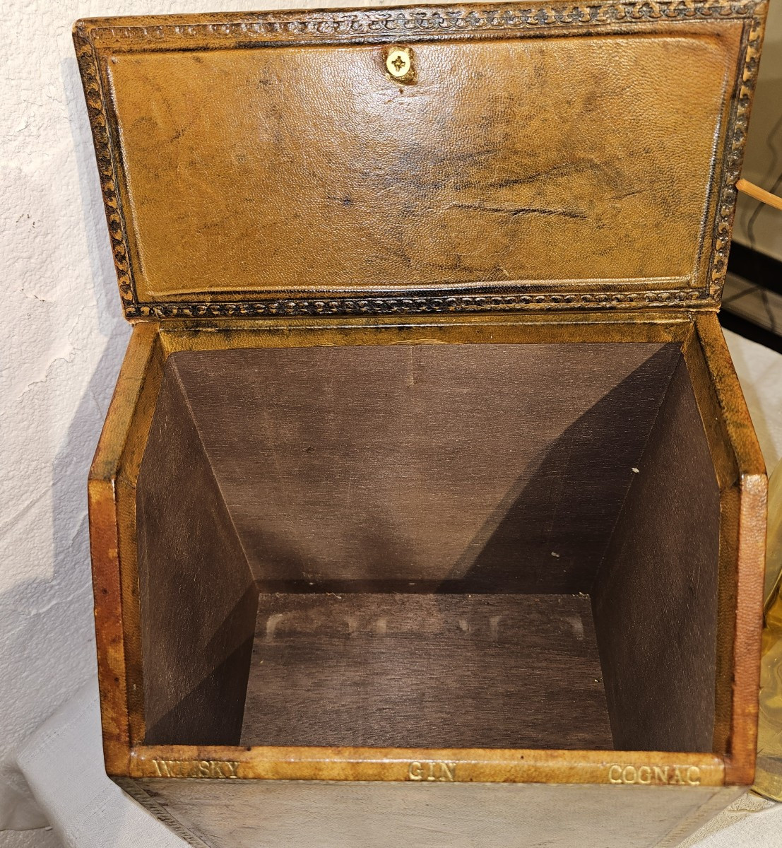 Coffret cave à boissons Tantalus  faux livres  - époque début 20ème --photo-4