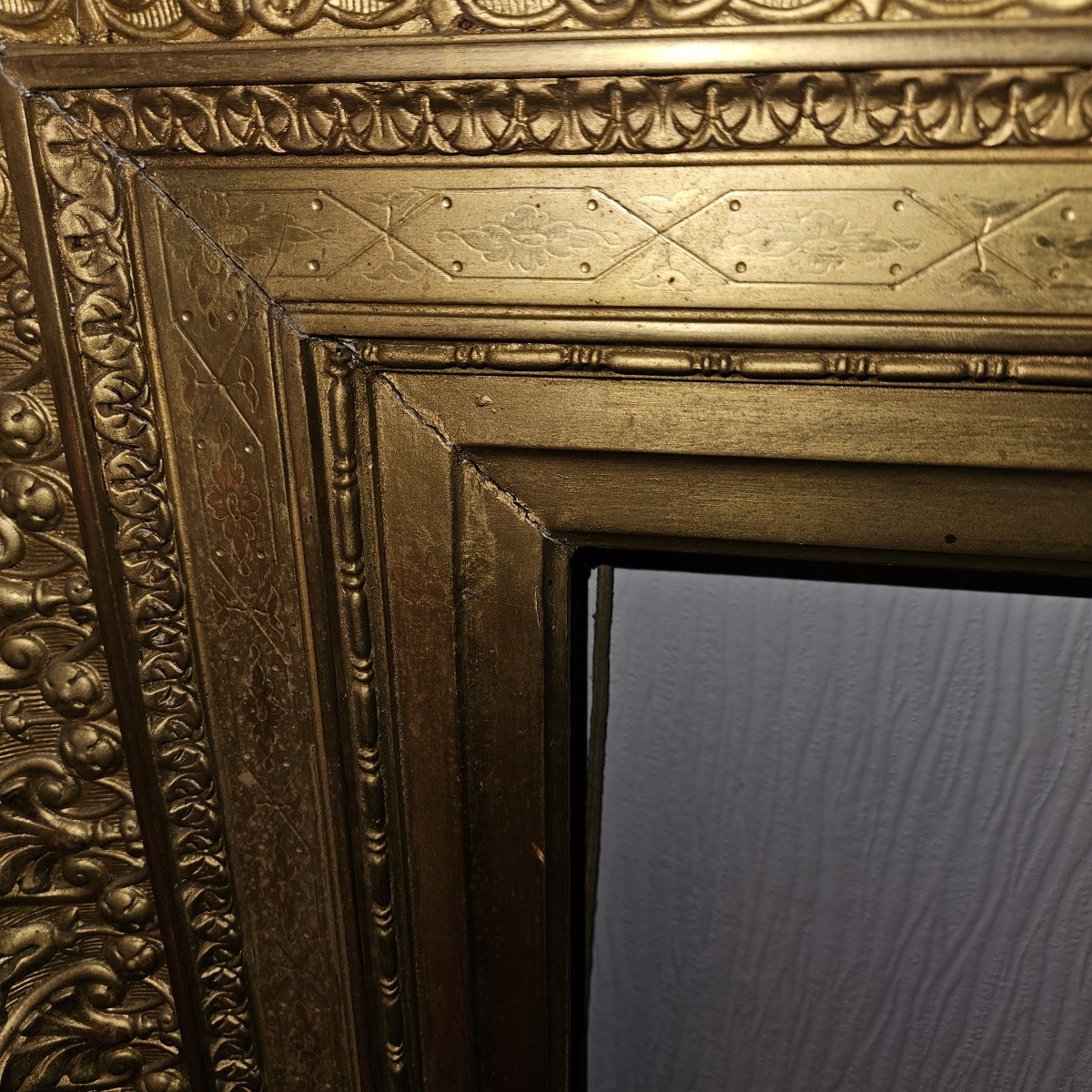 Important cadre ancien en bois doré  -  fin 19ème  -  style Louis XV  --photo-4