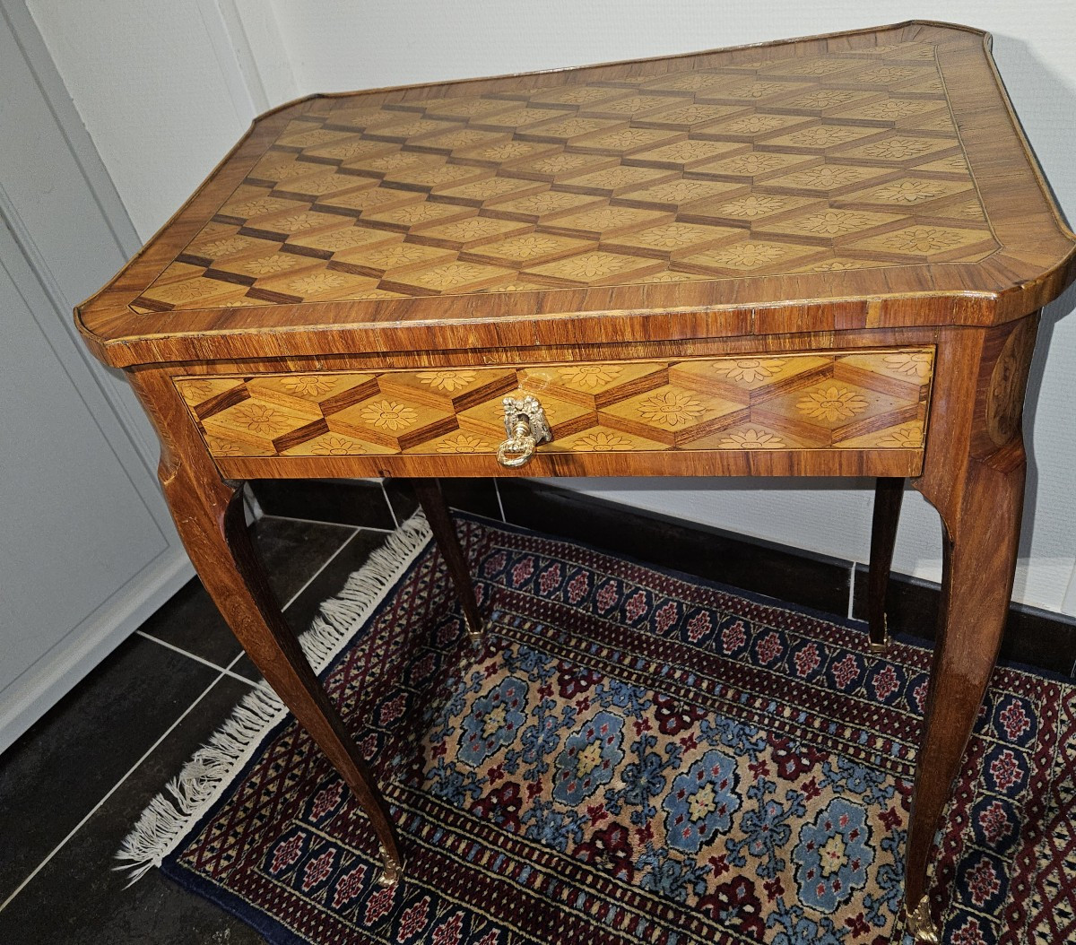 Krieger Writing Table - 19th Century - Louis XV - Louis XVI Transitional Style -