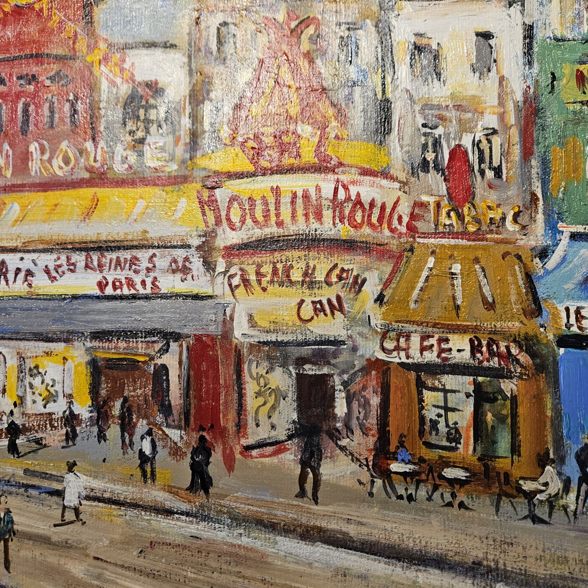 Tableau Montmartre - le Moulin Rouge - LAURENT Bruno Emile - 20ème - -photo-1